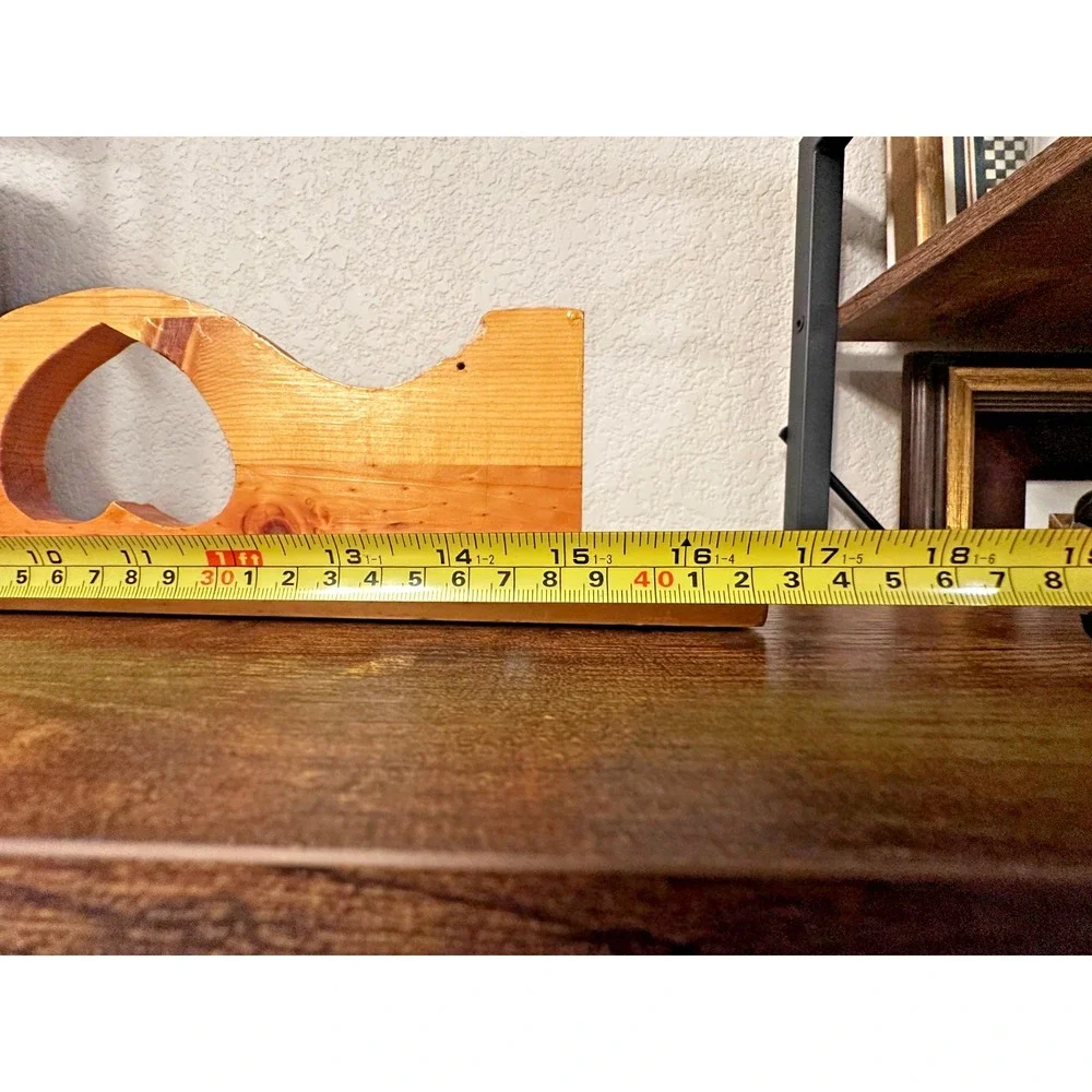 Vintage 1990s Heart Cut-out Wood Shelf w/Plate Groove Country Cottage Farmhouse